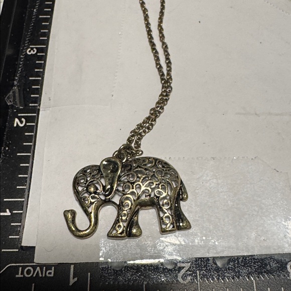 Pomina Elephant Pendant Necklace Gold Tone Filigree  (BR1313/2) - Picture 5 of 6